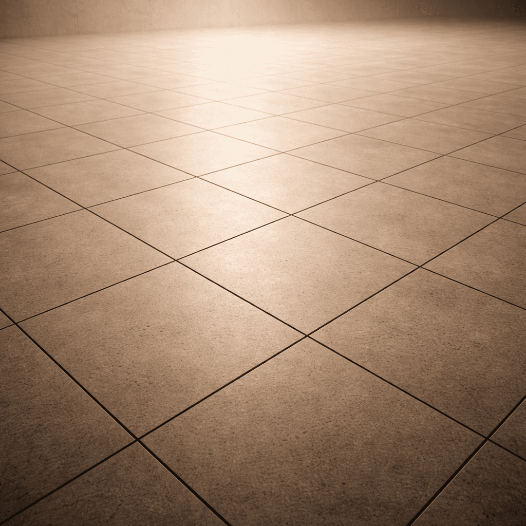 Professionally completed tile installation showing perfect alignment and quality finish