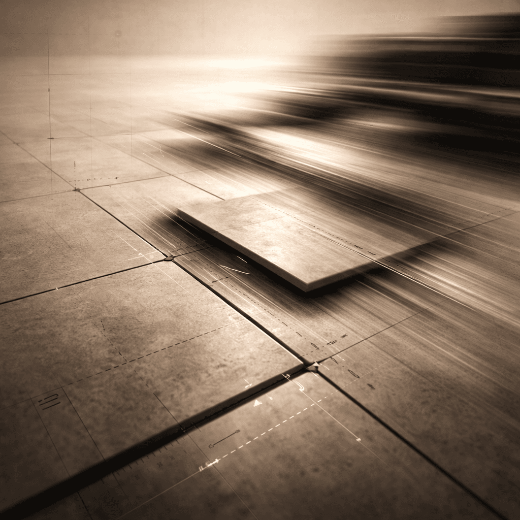 Motion blur showing rapid precision tile placement