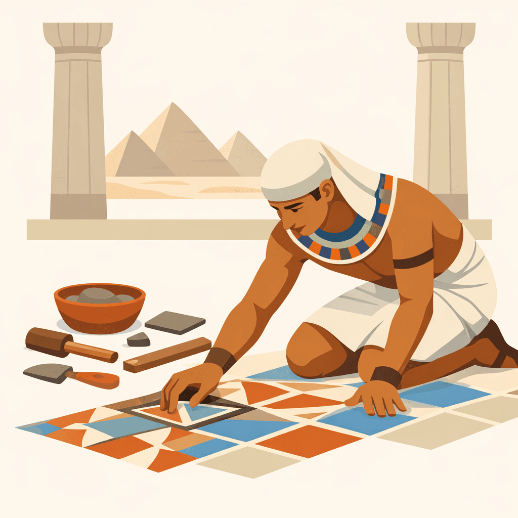 Ancient Egyptian tile worker